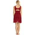 thumbnail image 2 of Yhong Women's Chiffon Lyrical Dance Dress High-Low Skirted Leotard Modern Contemporary Costume Red XL, 2 of 7