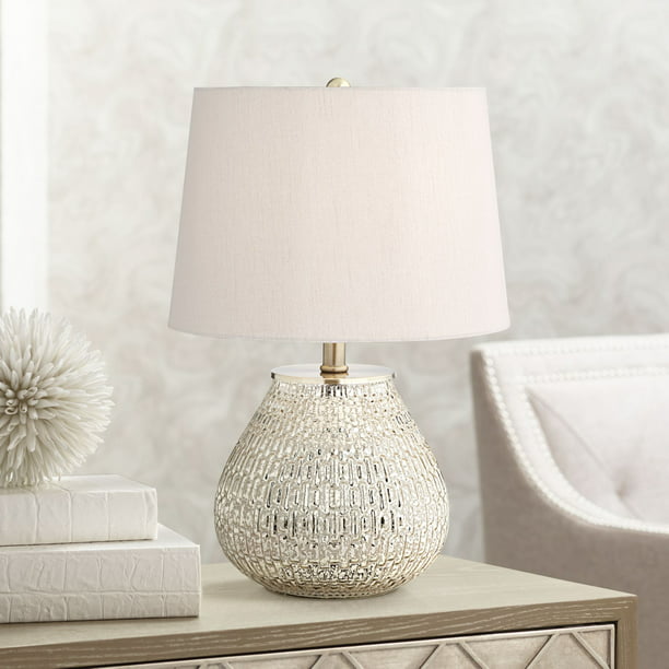 360 Lighting Cottage Accent Table Lamp, Teardrop 21 High Brushed Steel Table Lamps
