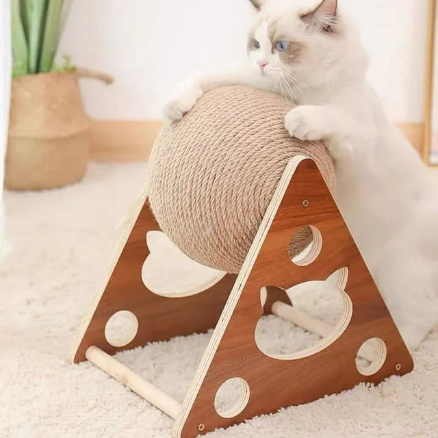 Cat Toy Interactive Cat Scratcher Board Kitten Sisal Rope Ball Scratch Paws Pet Grinding Scratching Cats For Scratcher Toys Size L