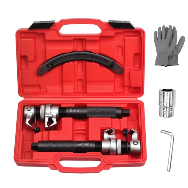 ReluxGo Coil Spring Compressor Tool Automotive 2 pcs Heavy Duty Macpherson Strut Spring Compressor Set with Safety Bracket for Ca