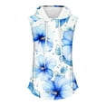 thumbnail image 3 of Tops de Ajuste Suelto para las Mujeres con Capucha Impresa Floral sin Mangas, Ligero Poliéster Casual Y Uso Diario, 3 of 5