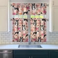 thumbnail image 3 of Dog Print Kitchen Curtains 36 Inch Short - 3 Panel Set, Cute Puppy & Floral Design, Rod Pocket Pet Lover Curtains 100% Polyester, Paw & Bone Pattern for Kitchen, Living Room, Bedroom, Easy Wash, 3 of 6