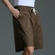 thumbnail image 4 of pstuiky Pantalones cortos para hombre, Pantalones cortos casuales de algodón con cordón y cintura elástica para hombre Pantalones cortos de golf, 4 of 9