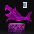 thumbnail image 1 of Lámpara de mesa pequeña 3d serie Shark, luz visual LED con control remoto colorido creativo, 1 of 5