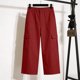 thumbnail image 5 of Pantalones Elásticos de la Cintura para las Mujeres Color Sólido Capris de Longitud Completa con Bolsillos, Mujeres Elásticas de la Cintura Capris de Verano, 5 of 7
