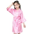 thumbnail image 1 of Trayknick Summer Girls Silk Robe Solid Color Children Pajamas Kids Soft Bathrobe Sleepwear, 1 of 13