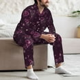 thumbnail image 7 of Fuzoiu Snowflakes and Hearts Print Men's Long-Sleeved Pajama,Lounge Button Down Nightwear,Mens Notch Collar Pajama Set -Small, 7 of 7