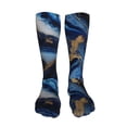 thumbnail image 5 of Kdxio Navy Blue Marble Funny Silky Novelty Funky Long Knee High Socks Soft 3D Print Cosplay Crazy Stockings for Men Women, 5 of 8