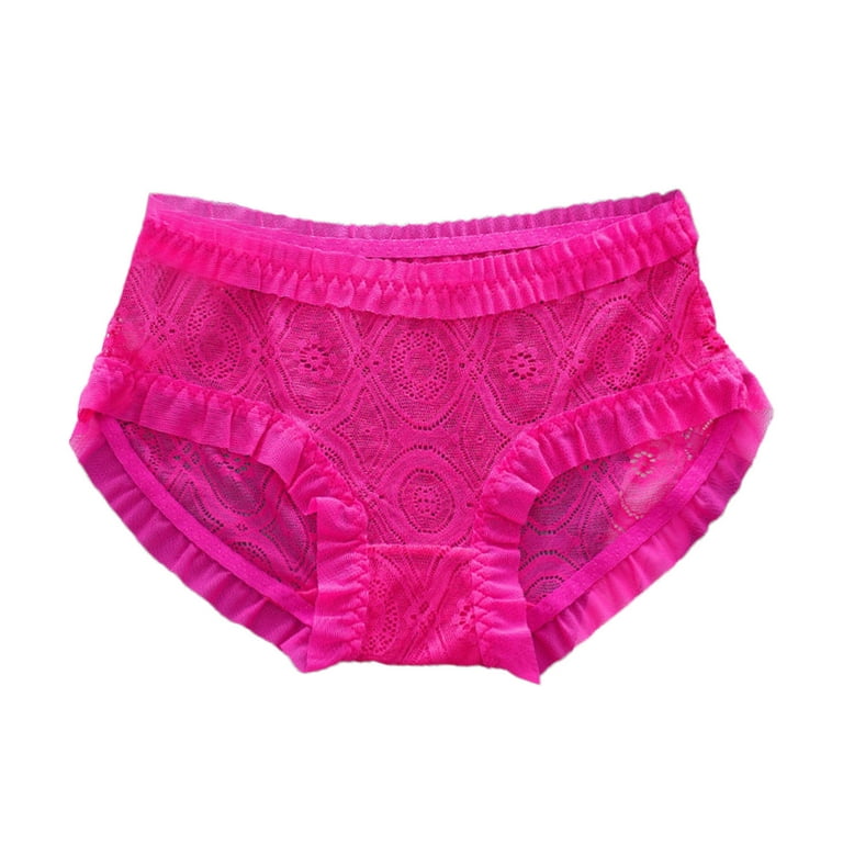 JDEFEG Scrunch Panties for Women Womens High Waisted Panties Smoothing Panty  High Cut Brief Underwear for Women Comfortable Underpants Bikini Panties  for Women Pack Size 7 Lace Pink One Size 