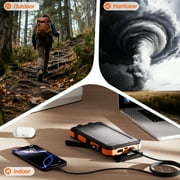 SOLPOWBEN 30000mAh Solar Power Bank Compatible for Iphone 17 Cell Phone 12W Portable Charger Power Bank for Outdoor Camping Hiking (Orange)