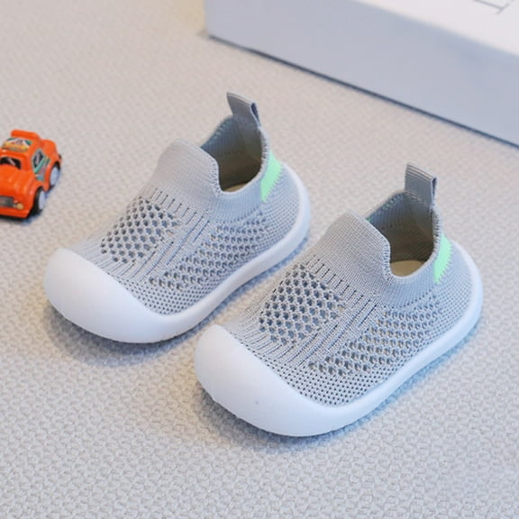 LIUYUNNN Toddler Solid Color Shoes with Soft Rubber Soles Slipper Non Slip Slippers Boys baby shoes 2-2.5 Years Boys Girls Four Seasons Outfits