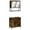 Smoked oak, variant on vidaXL Bathroom Furniture Set Storage Cabinet Washroom 2 Piece Engineered Wood