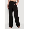 thumbnail image 3 of Women's Crepe Knit High Waisted Wide Leg Pull On Pants, 3 of 4
