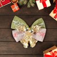 thumbnail image 3 of CUITING 15 Pieces Christmas Bow with Bells Mini Ribbon Bows Burlap Wreath Bows Wrapping Bows Hanging Xmas Wreath Bowknot Ornament for Christmas Tree Presents Decorations, 3 of 5