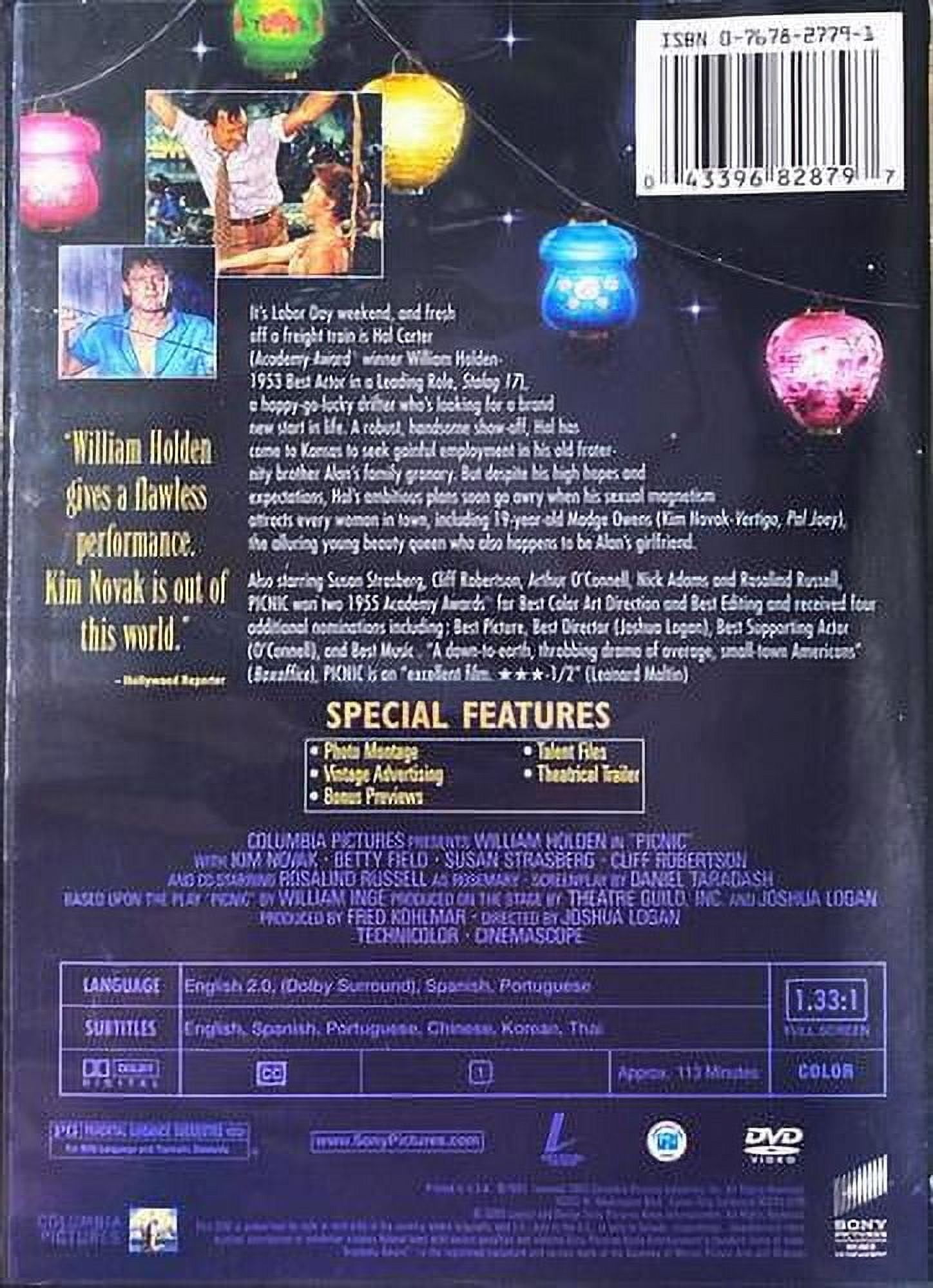 Sony Pictures Picnic (DVD) - Drama Starring Arthur O'Connell