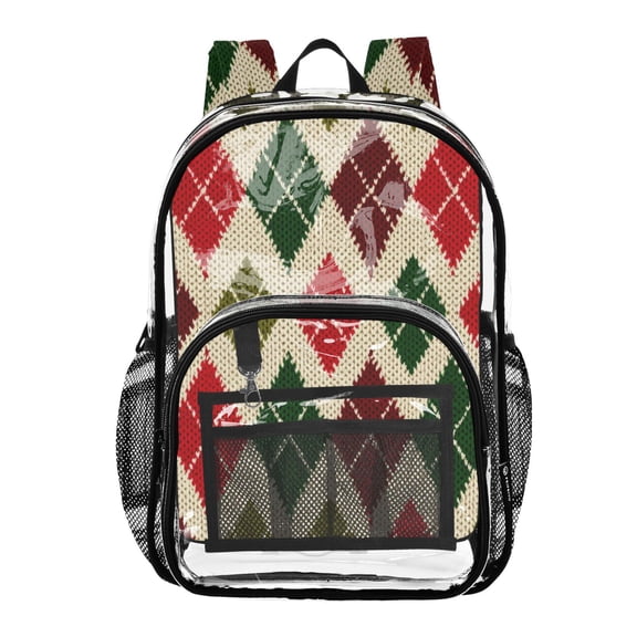 Clear Backpack 12L Large Capacity Transparent Waterproof Dark Cream Light Beige