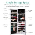 thumbnail image 3 of Best Choice Products Jewelry Armoire Cabinet, Full Length Mirror w/ Velvet Storage Interior, Lock - Lavender, 3 of 8