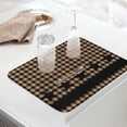 thumbnail image 5 of Retro Country Star Dish Drying Mat for Kitchen Counter, Brown Black Buffalo Plaid Baby Bottle Microfiber Drying Pad, Absorbent Coffee Cup Dishes Drainer Mats 16"x18", 5 of 6