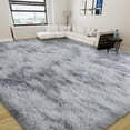 thumbnail image 2 of Janvonne 9x12 Fluffy Shag Area Rugfor Living Room Bedroom, Ultra Soft Plush Fuzzy Shaggy Non-Slip Carpet for Kids Girls Room Nursery, Cozy Indoor Home Decor, Tie-dye Silver Grey, 2 of 8