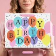 thumbnail image 4 of Dolizu 5 Pack Happy Birthday Gift Bags with 15 Tissue Papers & 5 Cards, Portable Handled Present Bags, 13"×10.2"×4.7", Colorful Balloon Design, 4 of 8
