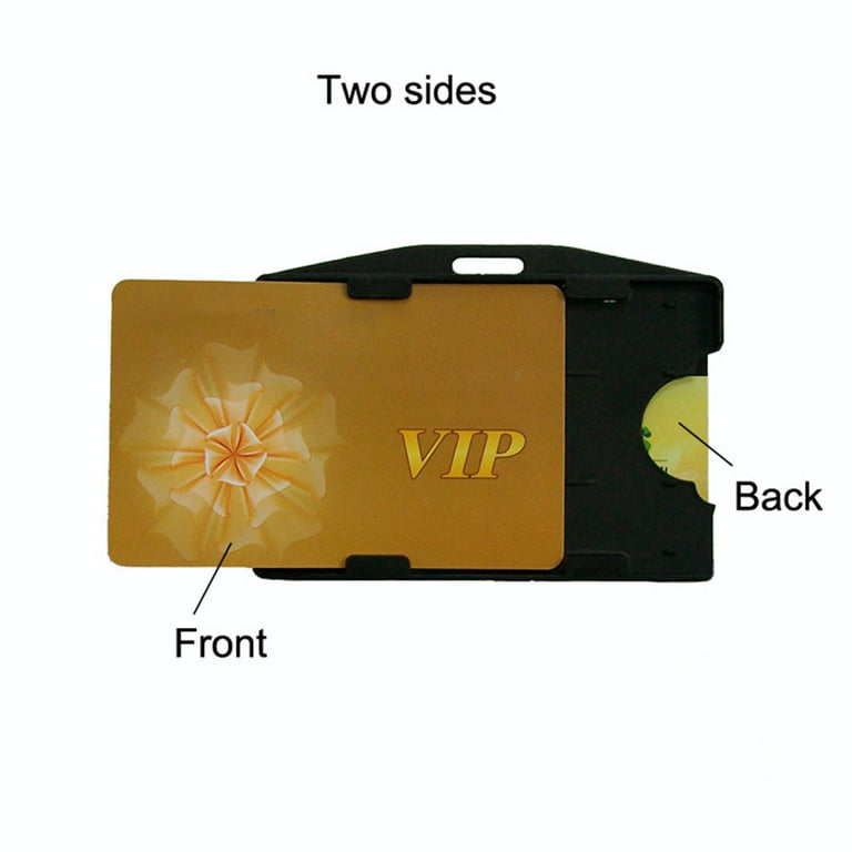 2 Pack Vertical Transparent 2-3 ID Card Holder Hard Plastic Credit Card  Holder Rigid ID Badge Protector Office School Suppliers - AliExpress
