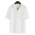 thumbnail image 2 of T-shirt Décontracté d'Été pour Homme en Coton et Lin, Hauts Unis M-3TG, 2 of 5
