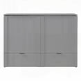 thumbnail image 2 of Full Size Plywood Murphy Bed with Drawer & USB Ports, Gray, Home Office, 2 of 24