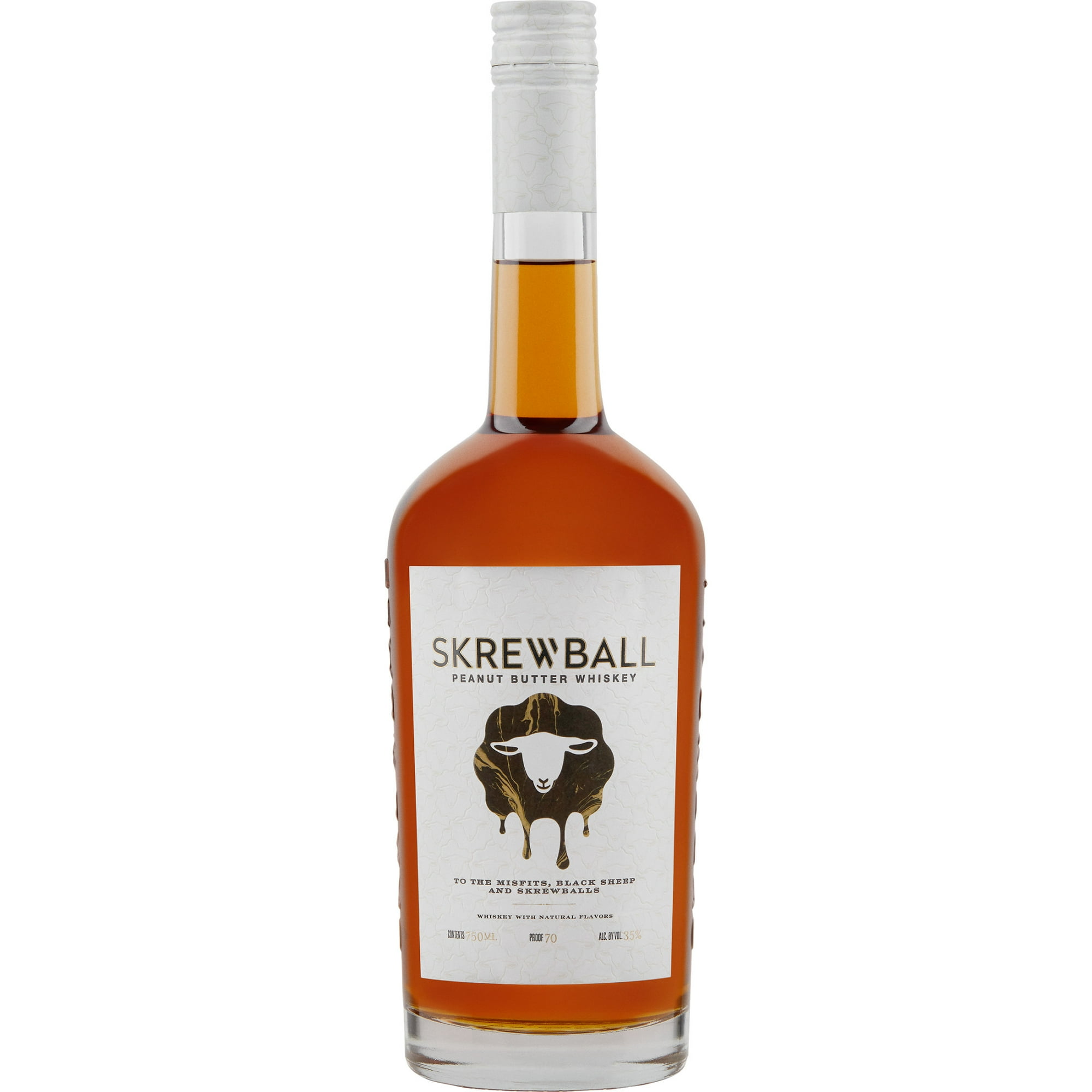 Skrewball Peanut Butter Whiskey with Natural Flavors, 750 ml Glass Bottle, 35% ABV, 1 Piece