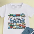 thumbnail image 5 of TOWED22 Baby Boy Summer Clothes 2pcs Short Sleeve Shirt Cotton Shorts Dinosaur Truck Print Outfits(White,2-3 Y), 5 of 5