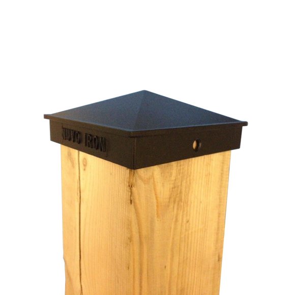 Nuvo Iron Decorative Pyramid Aluminium Post Cap for (True) 6" x 6" Posts - Black