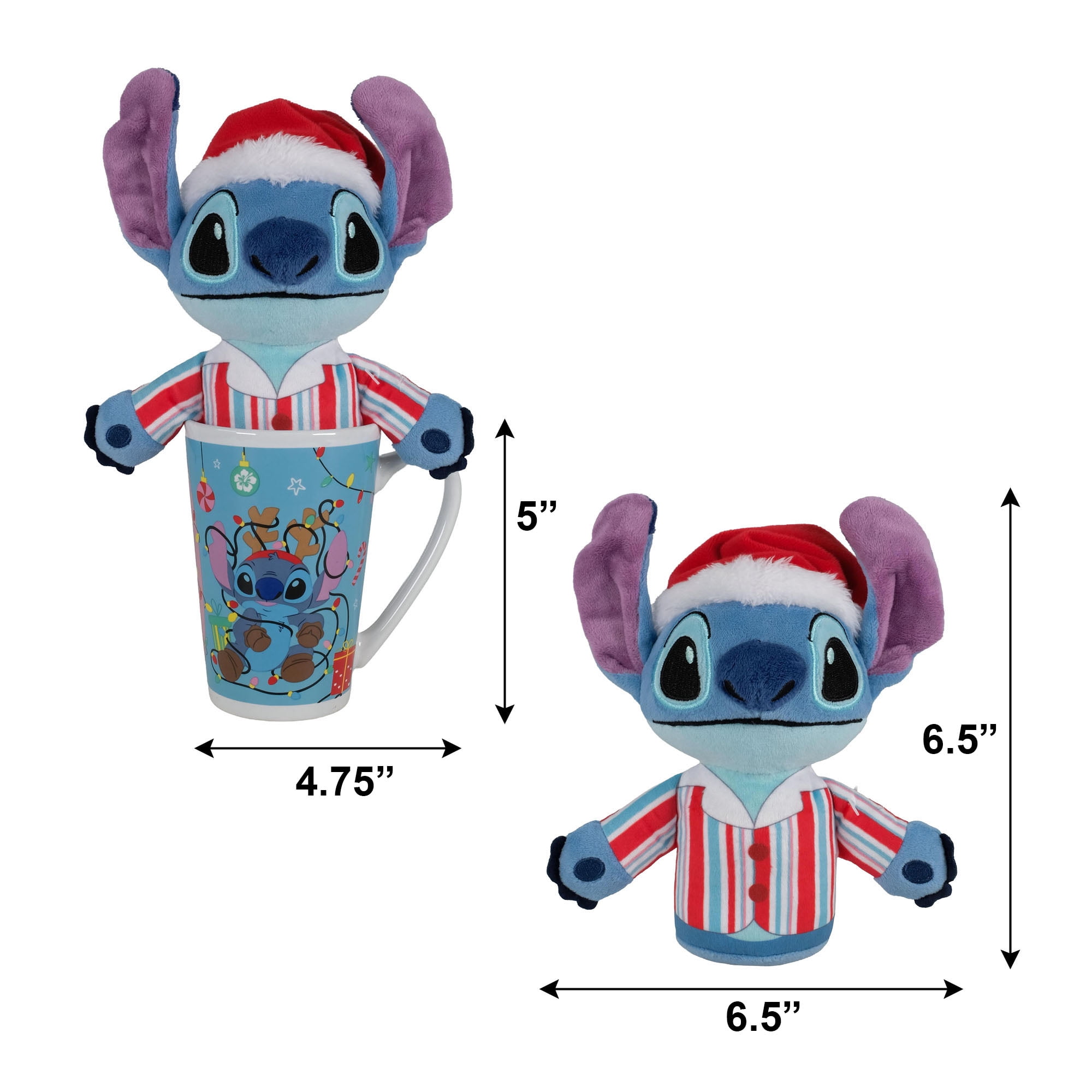 Disney Stitch Holiday Giftable Mug and Removable Plush, 2-Piece Set