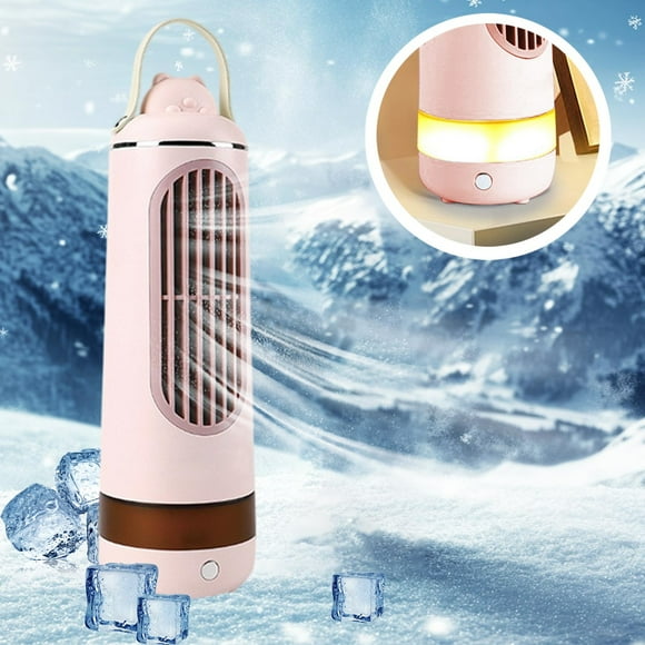 Apmemiss Clearance Portable Desktop Fan with 3 Speed Oscillating Head, Night Light & USB Rechargeable, Quiet Low Noise for Home Office Bedroom Use