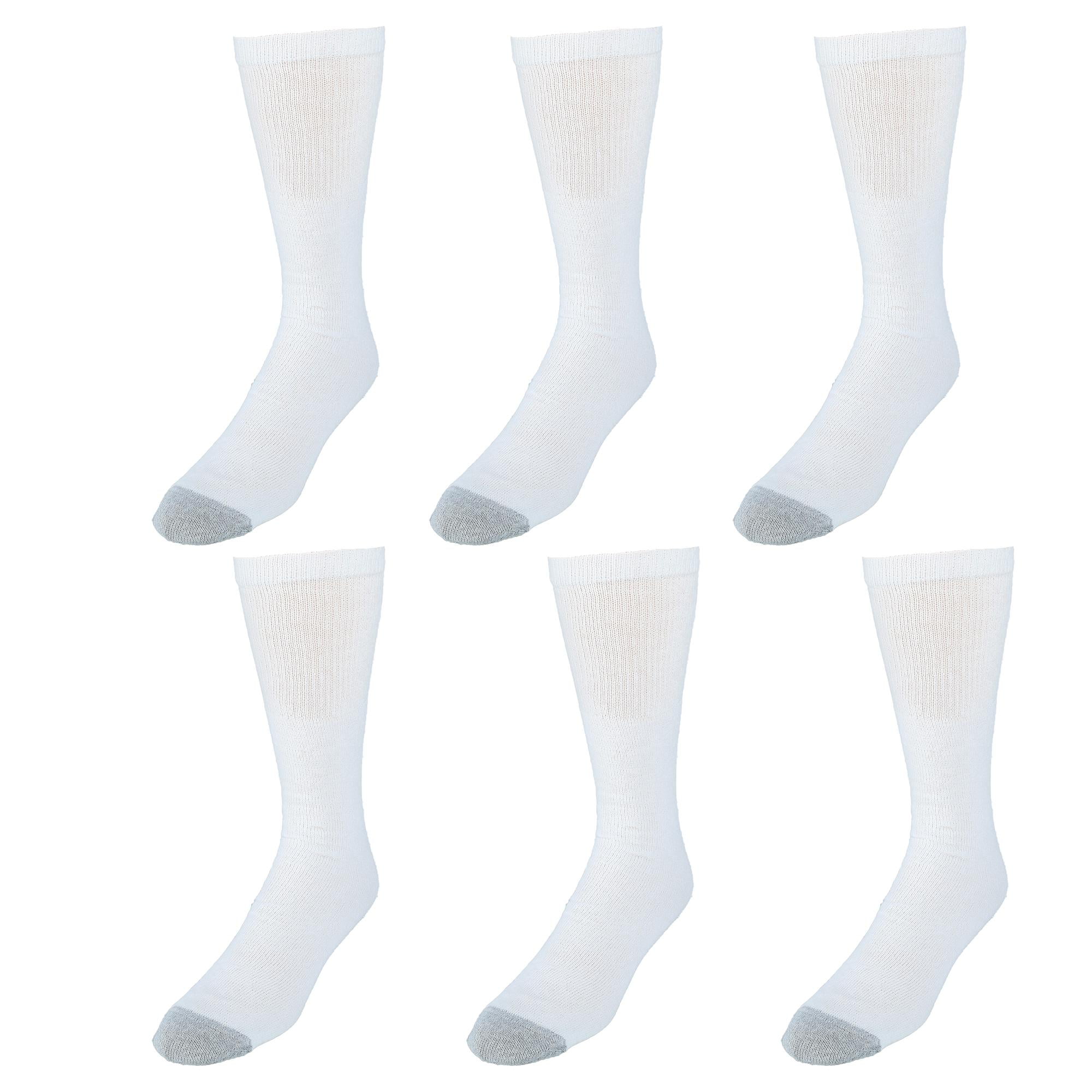 Hanes 1806 Mens Over The Calf Tube Socks 6Pack, Size 15 10 White