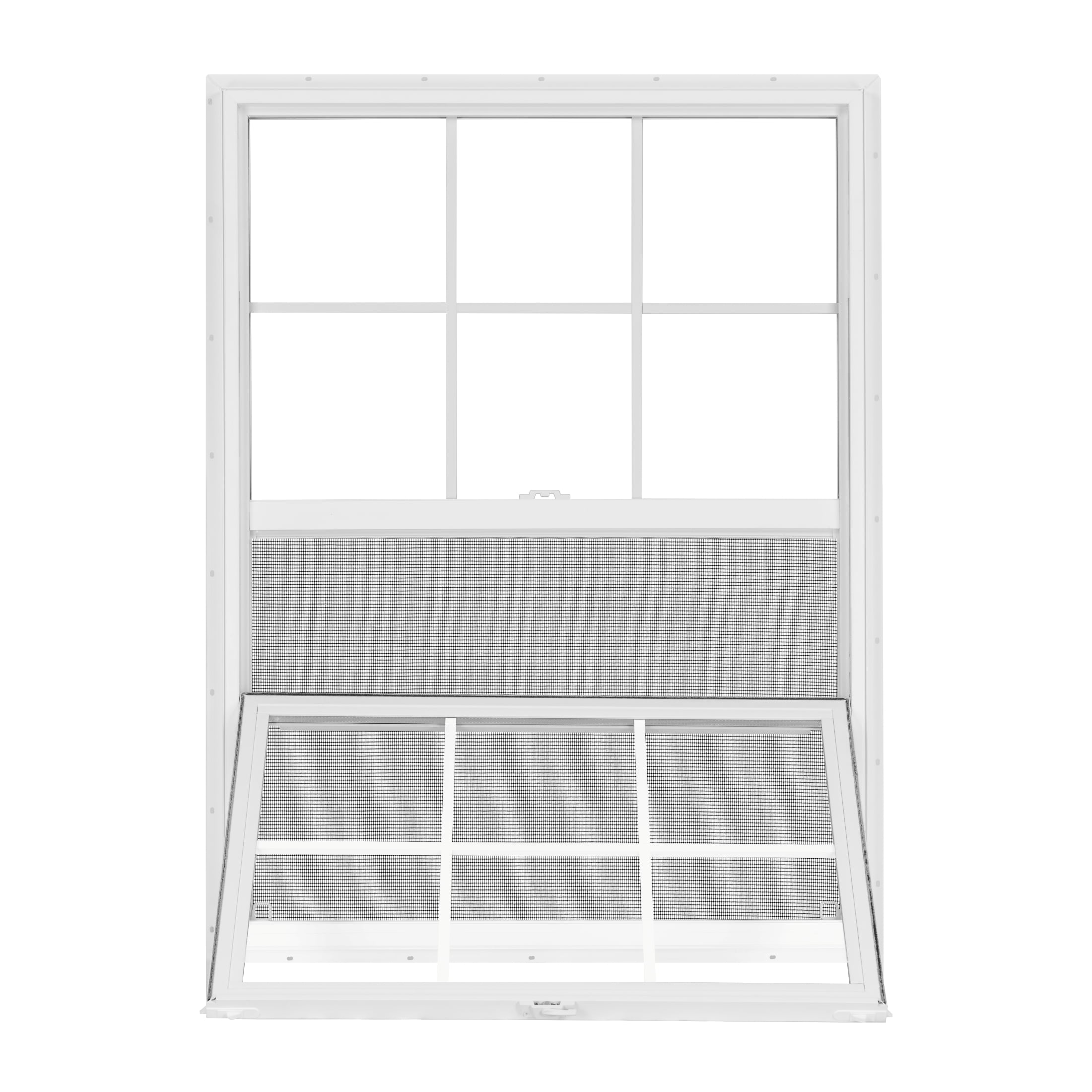 36 in. x 48 in. White Vinyl Double-Pane Insulated Single Hung Window with Grids