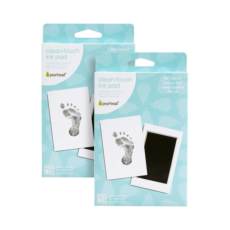 Pearhead Newborn Baby Handprint or Footprint Clean-Touch Ink Pad Set of Two, B