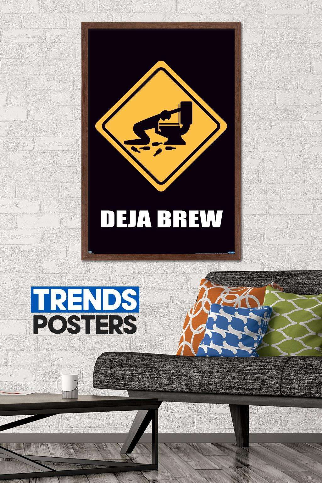 Deja Brew Wall Poster, 22.375" x 34", Framed