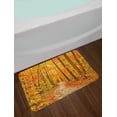 thumbnail image 2 of Fall Bath Mat, Deciduous Trees with Seasonal Leaves Pathway Wilderness Woodland Image, Non-Slip Plush Mat Bathroom Kitchen Laundry Room Decor, 29.5 X 17.5 Inches, Orange Pale Green Brown, Ambesonne, 2 of 2