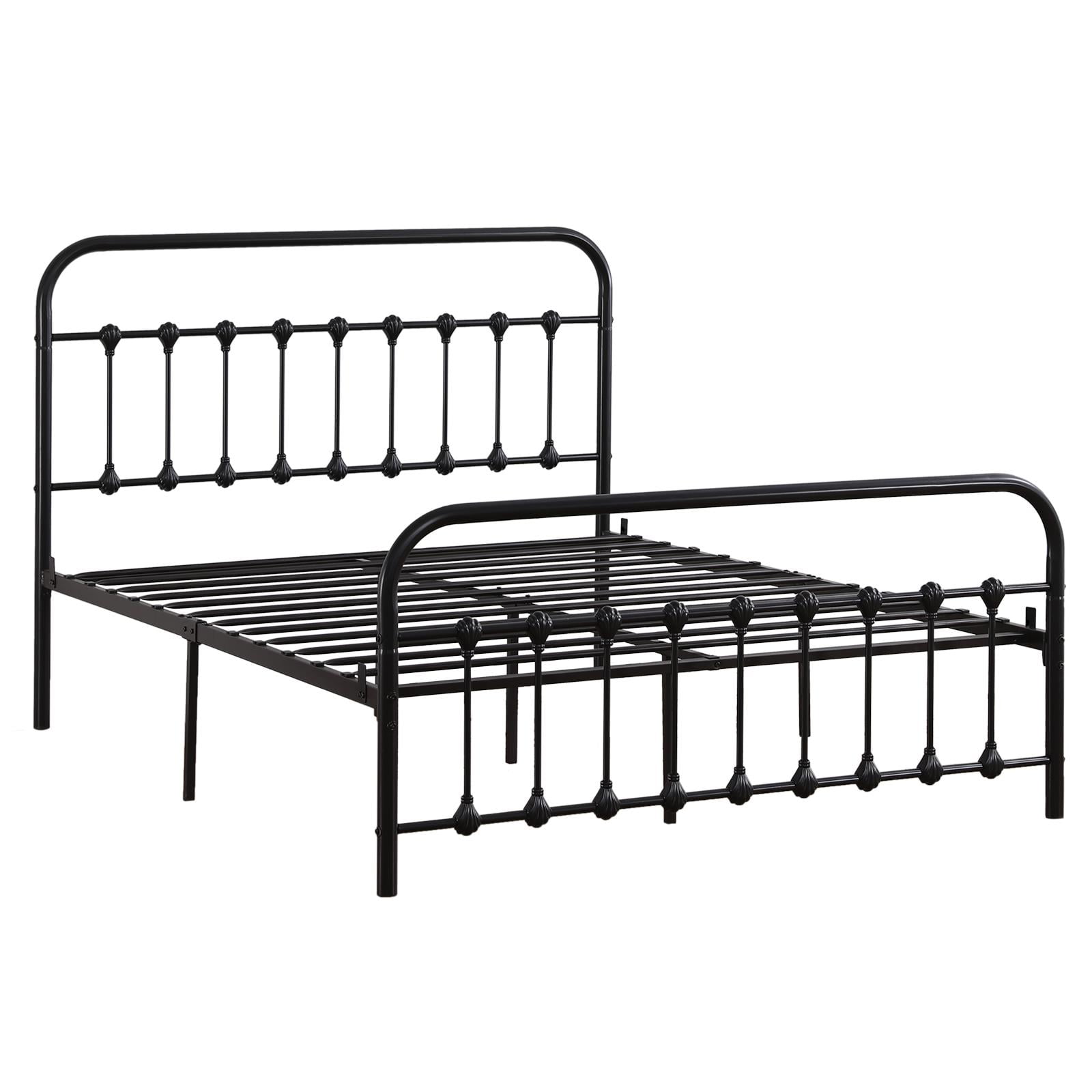 Ktaxon Metal Bed Frame Vintage Sturdy Queen Size with Headboard and