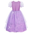 thumbnail image 4 of Jurebecia Princess Costumes Puff Sleeve up Fancy Birthday Party Ball Gown Halloween Dress Birthday Party Outfits 3-4 Years, 4 of 11