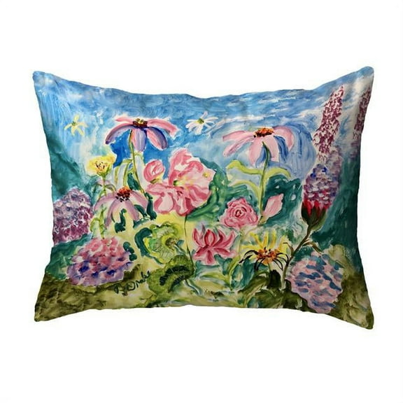 Betsy Drake NC1392 16 x 20 in. Pink Garden II No Cord Pillow