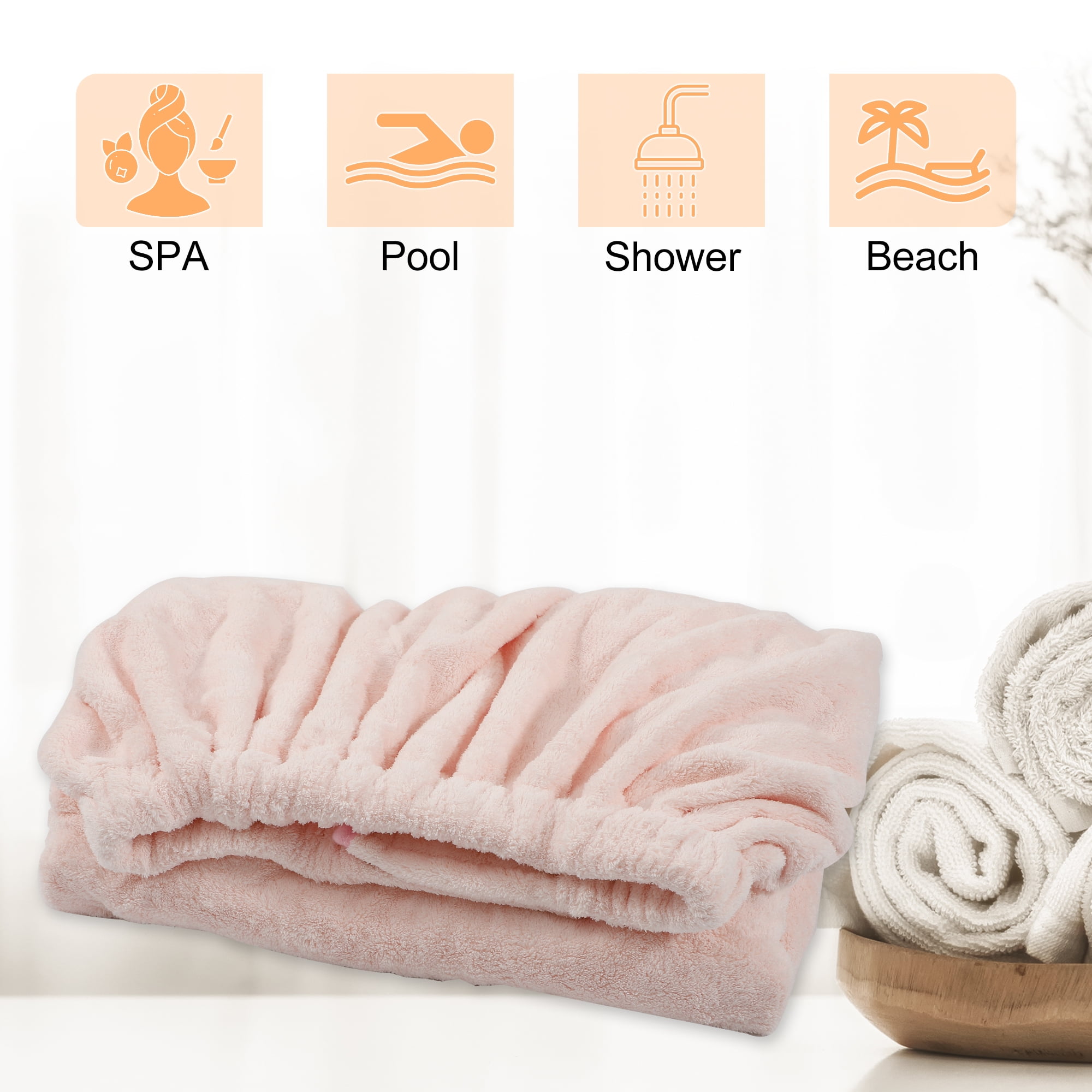 Unique Bargains Bath Wrap Towel for Women 1Pc Pink