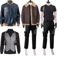 thumbnail image 2 of Disfraz de cosplay de Leon, pantalones Wesker, juego de remake Evil 4, fiesta de carnaval de Halloween, traje del servicio secreto de Scott Kennedy para hombres adultos, 2 of 5