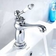 thumbnail image 5 of Grifo de lavabo Grifo de lavabo de cerámica de latón Porcelana blanca y negra Cuello largo Floral vintage con entrada Grifo de agua fría/caliente Baño de cocina (cromado), 5 of 5