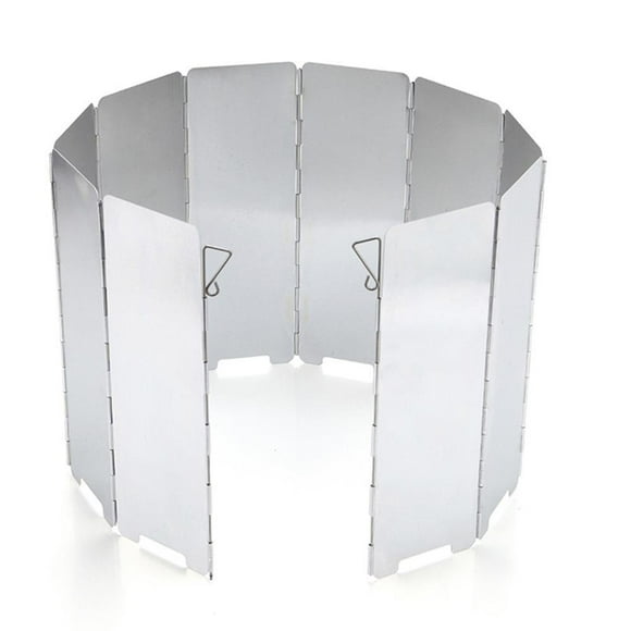 High-Efficiency Wind Protection For Outdoor Cooking, Polished Aluminum Windscreen With Removable Plates, Heat Shield For Butane Stoves And Backpacking Stoves, Fuel Saving Portable