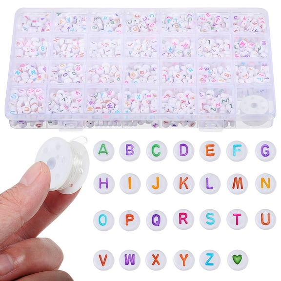 OFFIGAM Acrylic Letter Beads Assorted Colors for Jewelry Making and Craft Projects