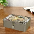 thumbnail image 3 of 1 Set Tin Box with Lock Key Convenient Desktop Storage Box Vintage Style Jewelry Storage Case for Home, 3 of 7