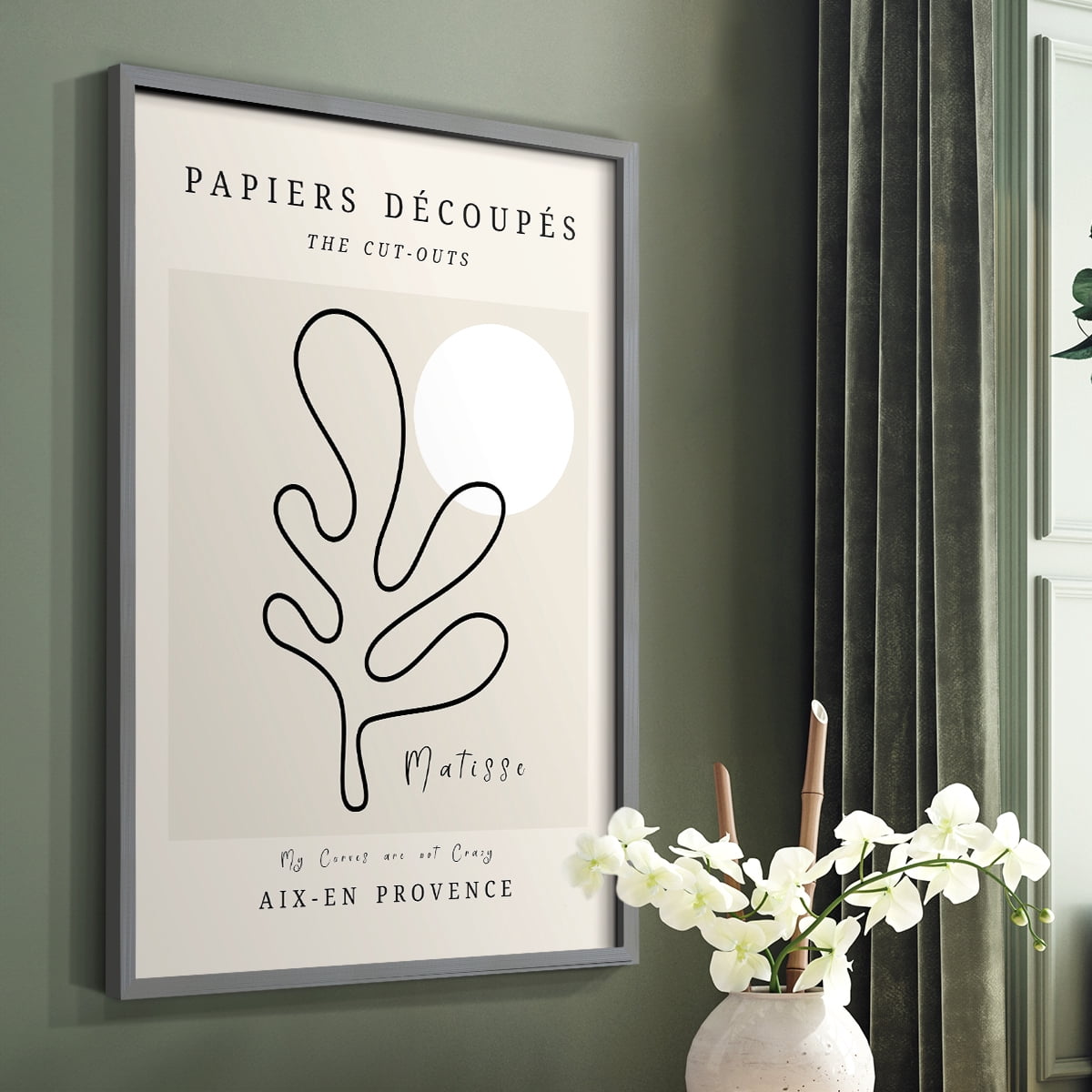 Matisse CCCLXXIV in Gray Solid Wood 8 x 10 Framed Print