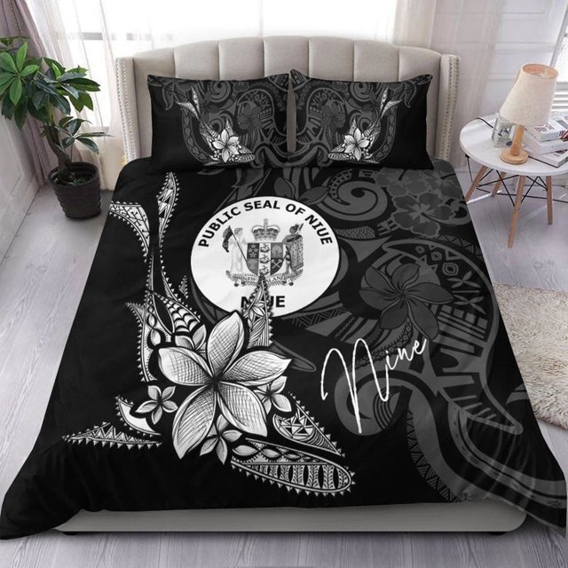 Juego de cama Niue - estilo pez con flores de plumeria