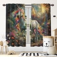 thumbnail image 4 of Rainbow Unicorn Blackout Curtains for Kid Girls Boys Bedroom, Enchanted Forest Cute Fantasy Rod Pocket Curtains for Bedroom Living Room, W42 x L63 Inch, 4 of 6