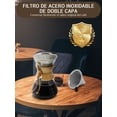 thumbnail image 4 of 800ML Cafetera De Vidrio Reutilizable,Juego De Cafetera Pour Over Con Filtro De Acero Inoxidable 304, 4 of 7
